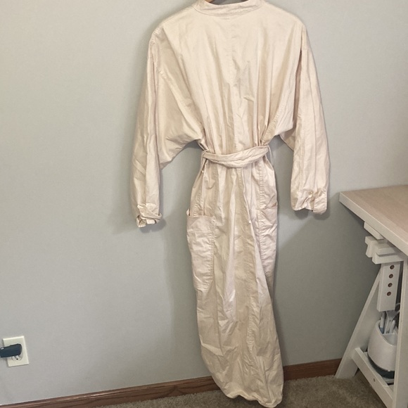 Zara Cotton Blend Midi Belted Shirt Dress, size Medium, Cream, Fall Wardrobe - Picture 5 of 7